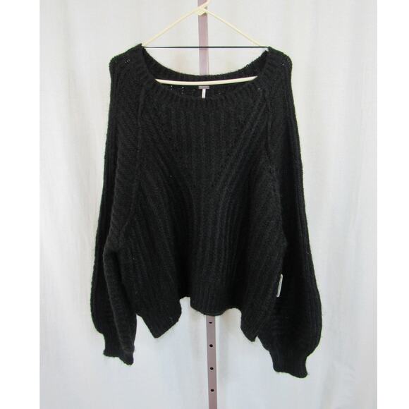 Free People Black Crew Neck Sweater - Picture 3 of 6